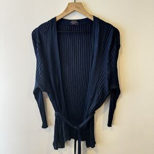 Paul & Shark Yachting Womens Long Sleeve Blue Ribbed Cardigan Sweater Size Large